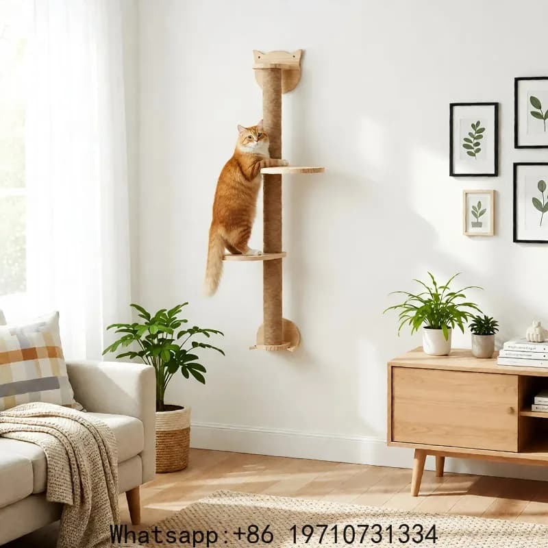 Tiragraffi per gatti con 2 piattaforme, mensole da arrampicata a parete, tiragraffi in sisal per gatti, torre per gatti, accessori per animali domestici