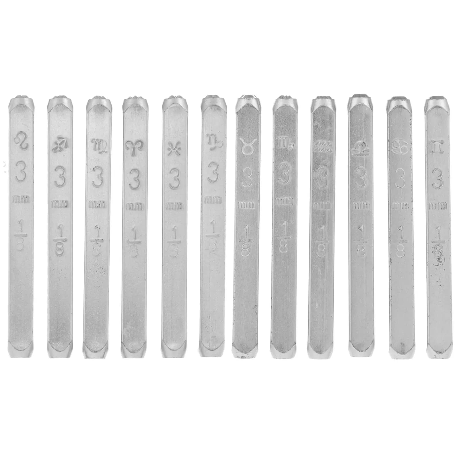 12Pcs Stamp Craft Tool High Standard Steel Punch Set for Handmade Jackets Bags Shoes Belt Wallets