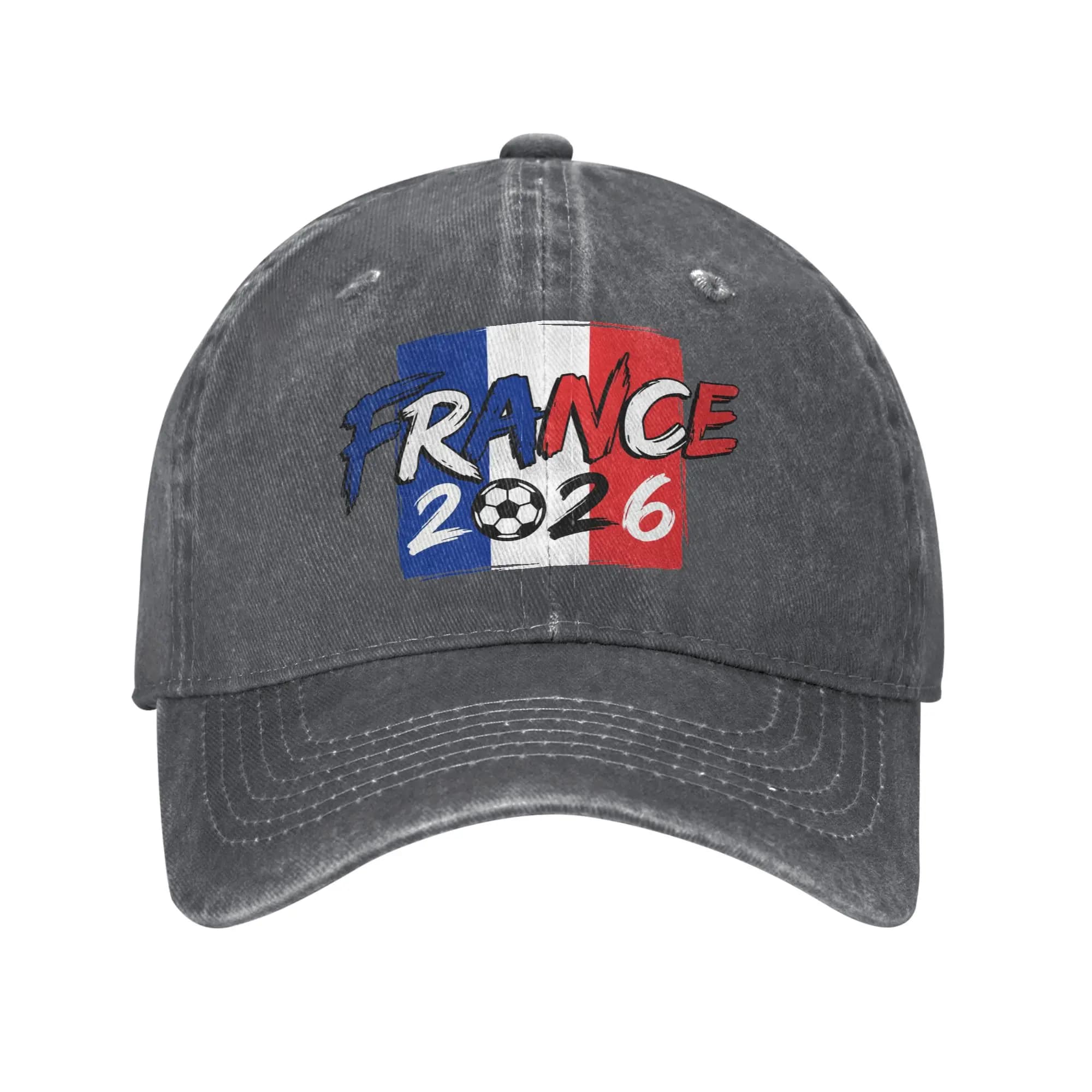 Summer New France National Team Football Fan 2026 Washed Cotton Baseball Cap Adjustable Unisex Casual Sports Hat For Supporters