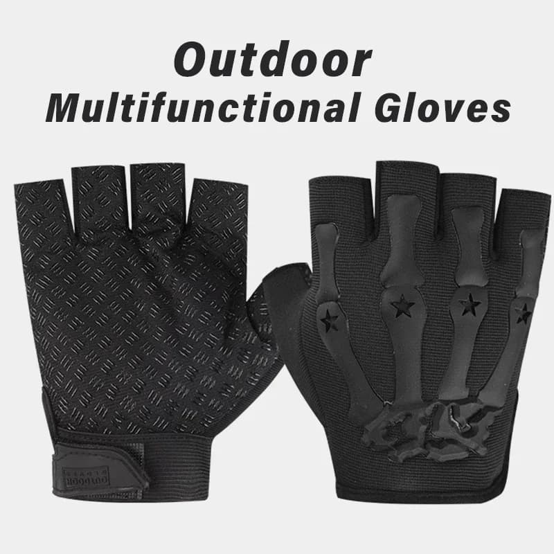 Riding Fingerless Gloves Non-slip Half Finger Gloves for Motorcycle Cycling Climbing Hiking Hunting Outdoor Sports