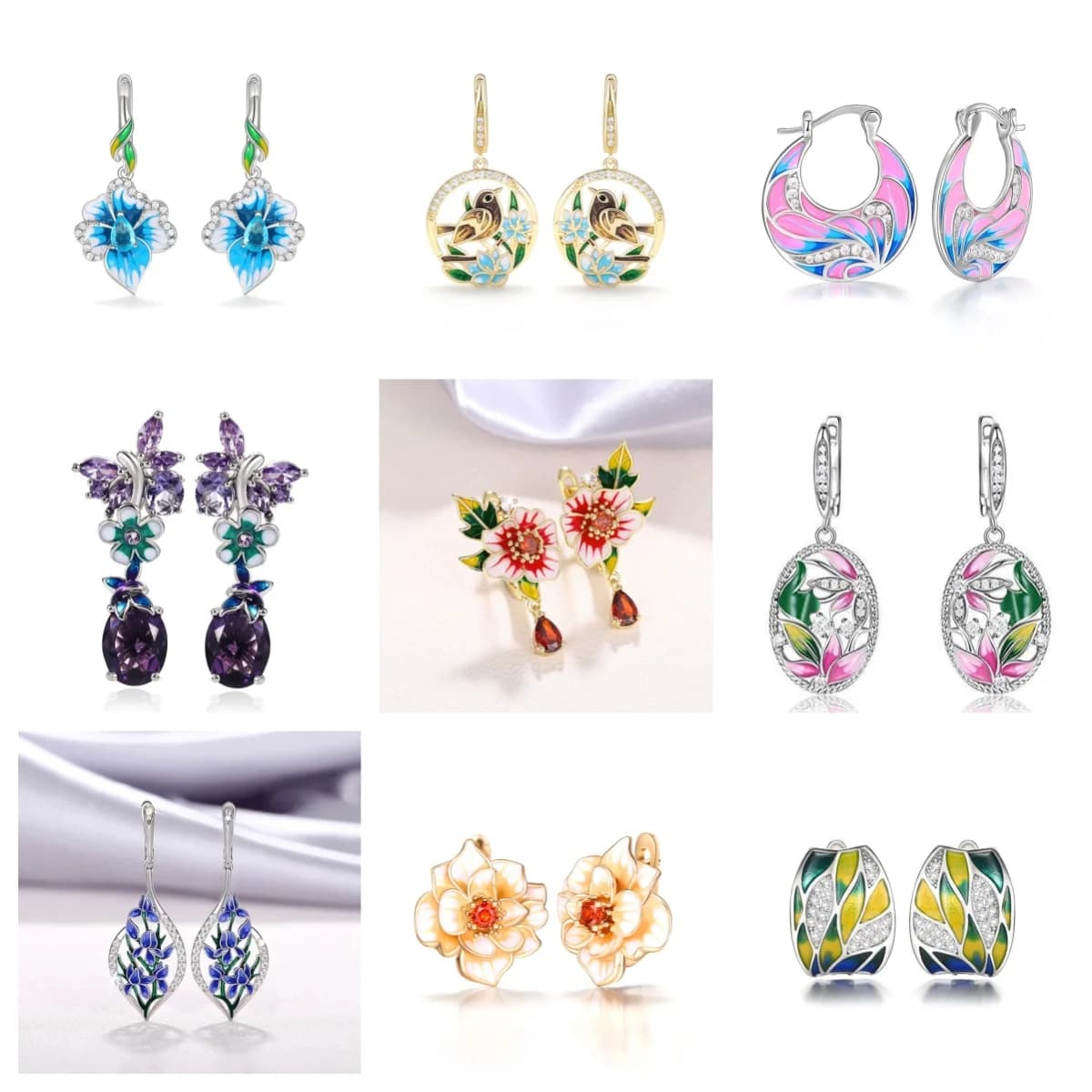 Orecchini Pendenti con Fiore Viola 2026 per Donne, Gioielli Estetici Affascinanti per Matrimoni e Feste, Accessori Femminili Raffinati, Regalo