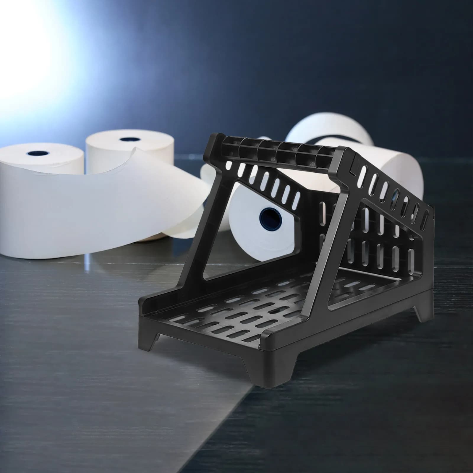 Portaetichette in Plastica ABS da Scrivania, Vassoio Portarotoli Salvaspazio, Gestione Cavi, Forniture per Stampanti, Forniture Nastro Adesivo per Supermercati