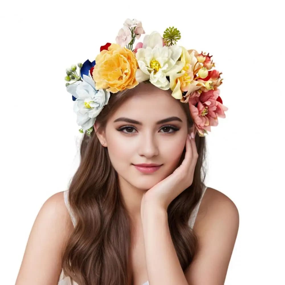 Imitazione fiore Decor cerchio per capelli Design elastico fiore tornante viaggio partito fascia vari stili floreale cerchio per capelli copricapo