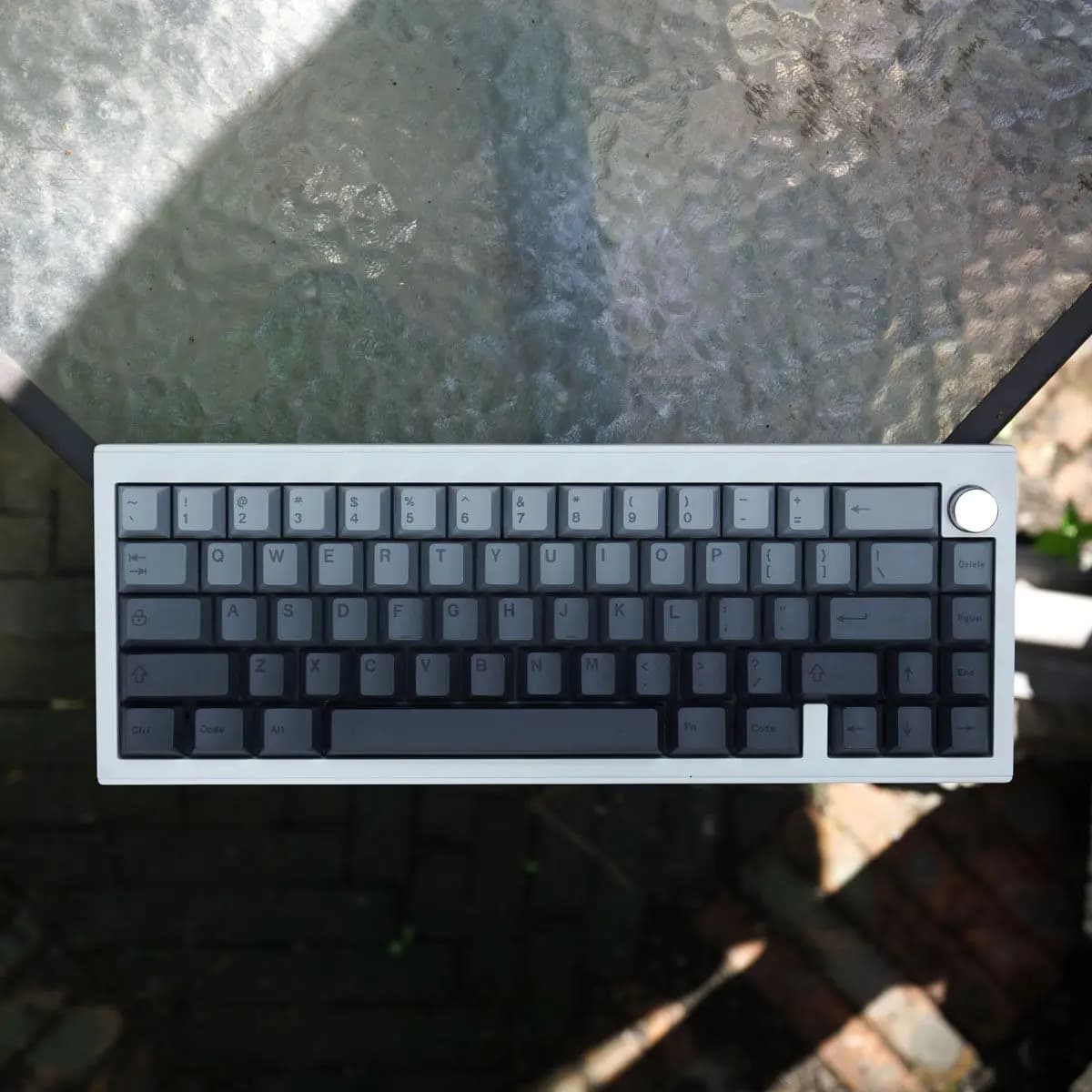 Keycap per tastiera meccanica con incisione positiva/laterale grigio/viola/ciano, cambio graduale, 125 tasti, PBT, sublimazione a caldo, altezza originale