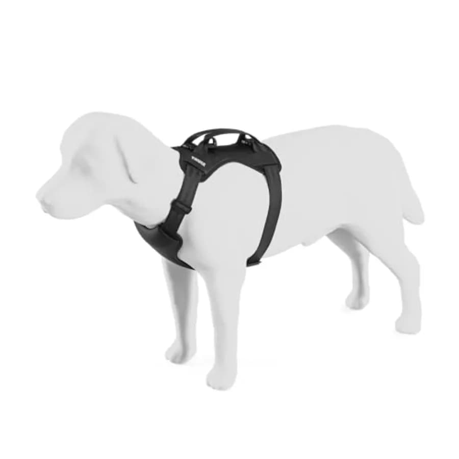 Cappy Dog Harness L - Testato contro gli urti per la sicurezza - Passaggio per cintura di sicurezza - Regolabile e facile da pulire - Imbottito con rete traspirante