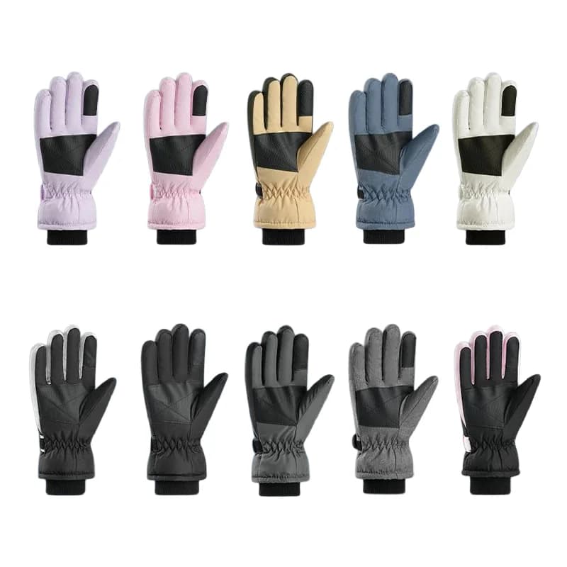 2026 Hot 1Pair Ski Gloves Lengthen The Wrist Windproof Warm Thickened Palm Pads Commuting Cycling Waterproof Touch Screen Unisex