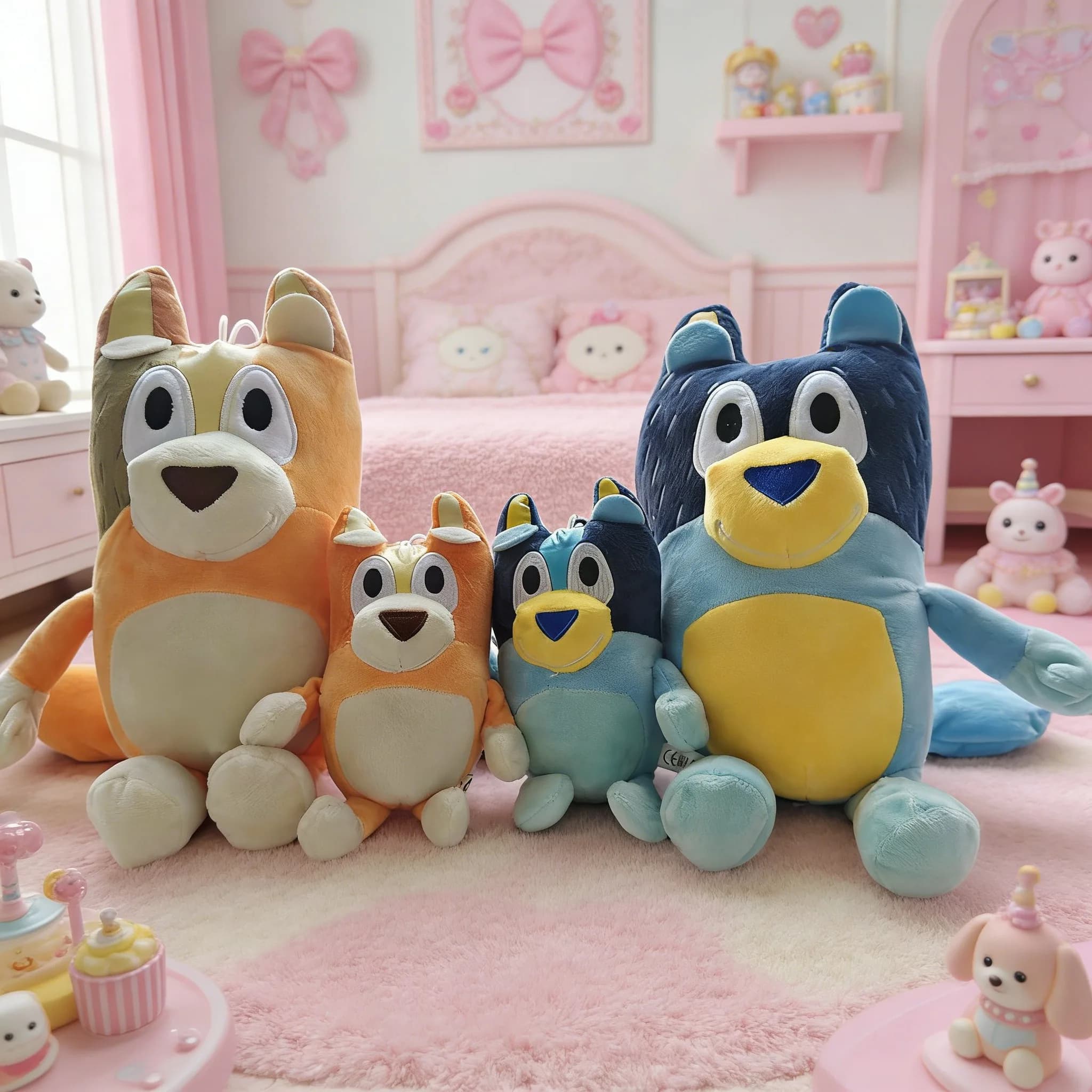 1-4 Pezzi Hot Blueyed Dog Bingo Family 15-28cm Peluche Cane Cartone Animato Morbido Giocattolo Imbottito Bambole Regali di Compleanno Famiglia Blu