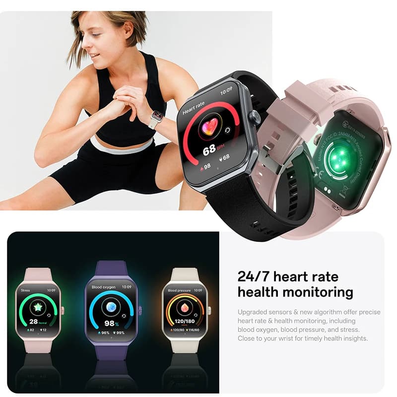 2025 Nuovo schermo curvo touch da 1,952 pollici Risoluzione 410 * 502 5.0 Chiamata Bluetooth Frequenza cardiaca Monitoraggio dell'ossigeno nel sangue Orologio