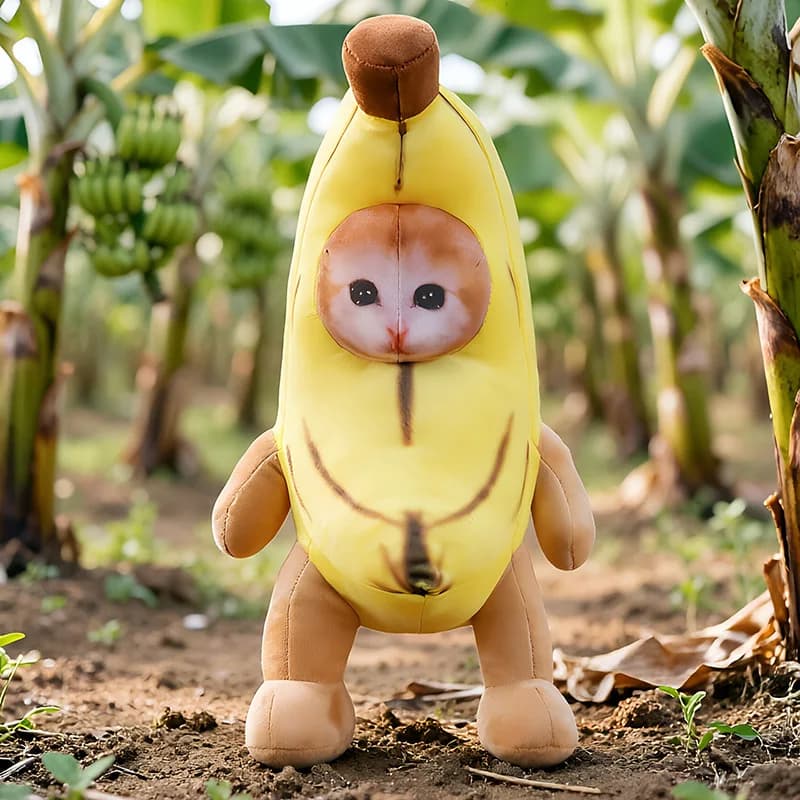 Peluche a forma di gatto banana Laibu da 30/45/70 cm, cuscino morbido per dormire, regalo per bambini, bambola carina e creativa, bambola a forma di cartone animato.