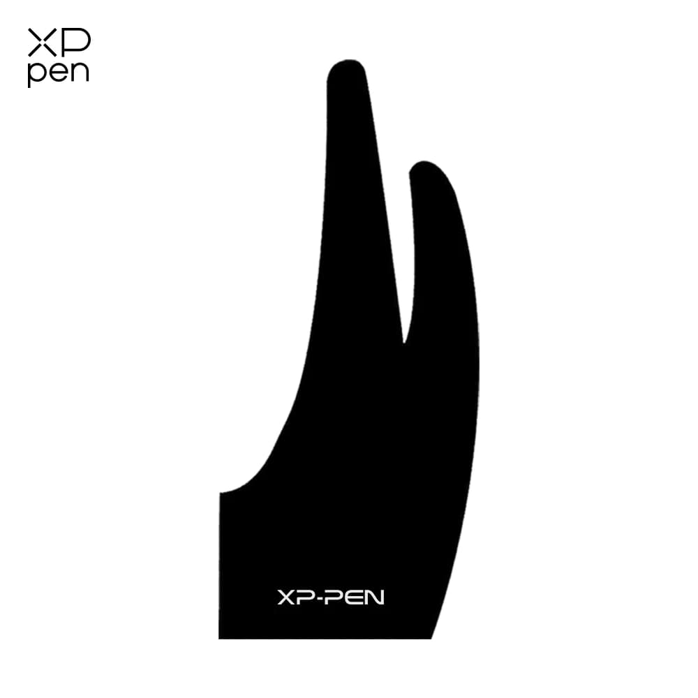 XPPen guanto antivegetativo nero a due dita formato libero per il disegno di Tablet/Display a penna/schermo IPad