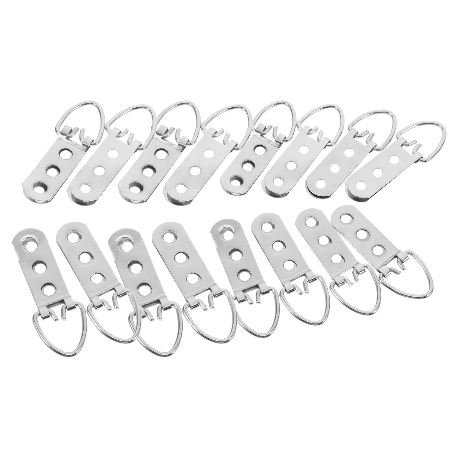 20 Pezzi Ganci a D per Quadri, Ganci a Tre Fori con Viti, Hardware Resistente per Montaggio a Parete e Appendimento Quadri