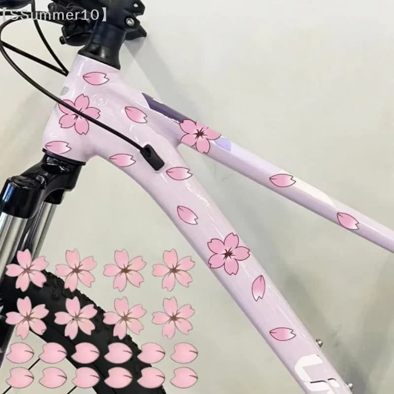 【SSummer10】12/24 pezzi di adesivi decorativi con fiori di ciliegio - Adatti per coprire i graffi dei veicoli, biciclette, caschi da moto【SS】
