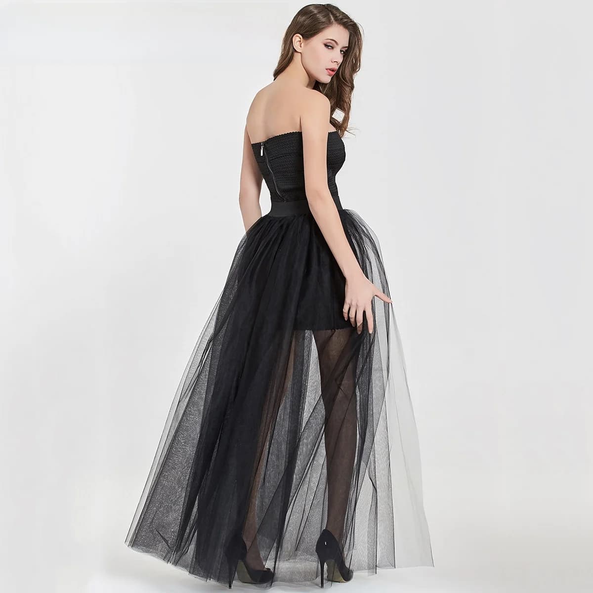 Sexy Style Multi-Layer Tulle Skirt Wedding Dress Overskirt Maidsmaid Dress Light Dress Floor-Length Casual Pure Color