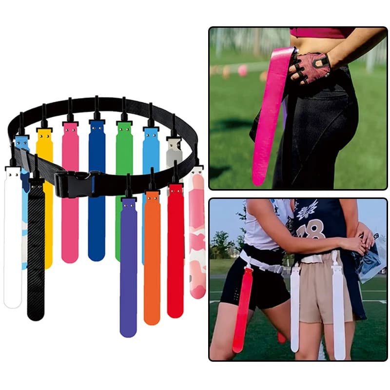 1 pz bandiera sportiva bandiera da calcio in tessuto bandiera in vita colore brillante regolabile allenamento da competizione bandiera in vita da calcio americano in PVC