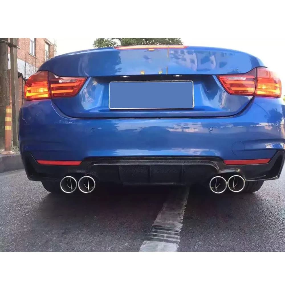 VACOMUL Carbon Fiber Rear Diffuser for BMW Series 4 F32 F36 M Sport M Tech 2012-2018 ABS Gloss Rear bumper Spoiler