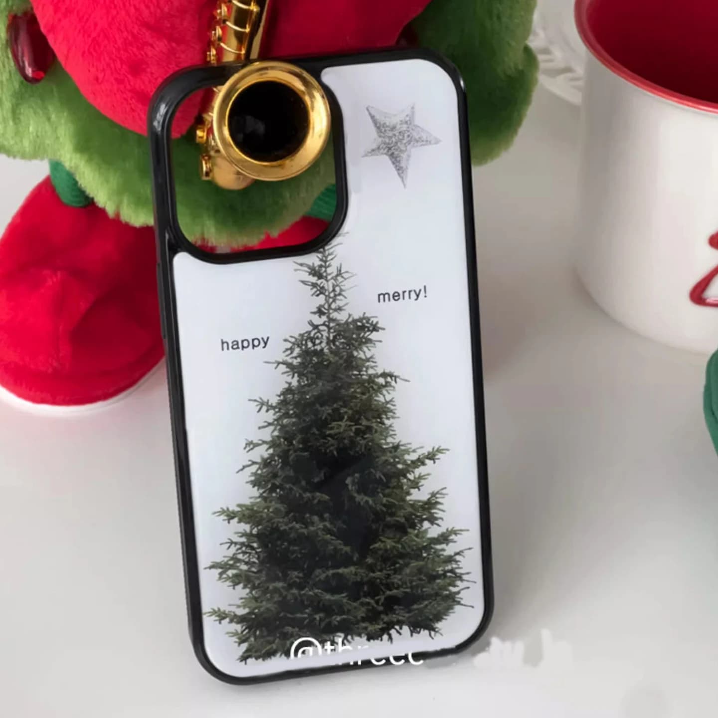 Coreano INS Green Trees Happy Stars Merry Cartoon Custodia per telefono carina per iPhone 17 Air 16 15 14 13 12 11 Pro Max Plus Kawaii Cover