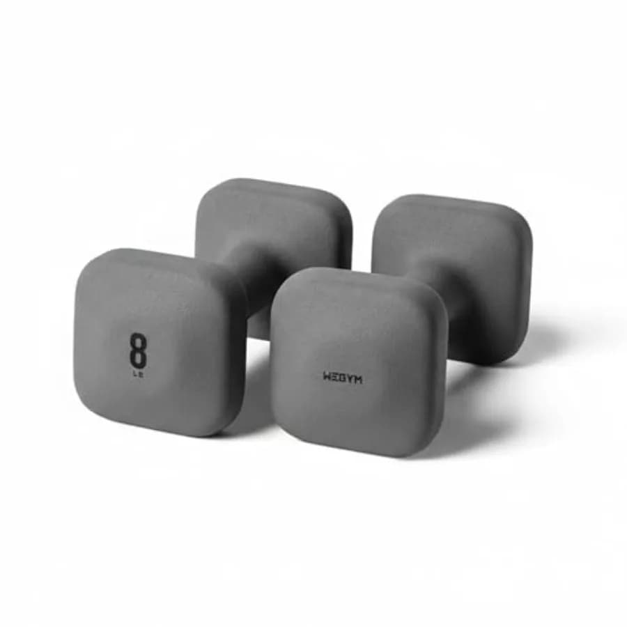 Manubri Quadrati WeGym SafeGrip con Impugnature Antiscivolo, Pesi Estetici per Allenamenti a Casa, Design Stabile che Previene il Rotolamento