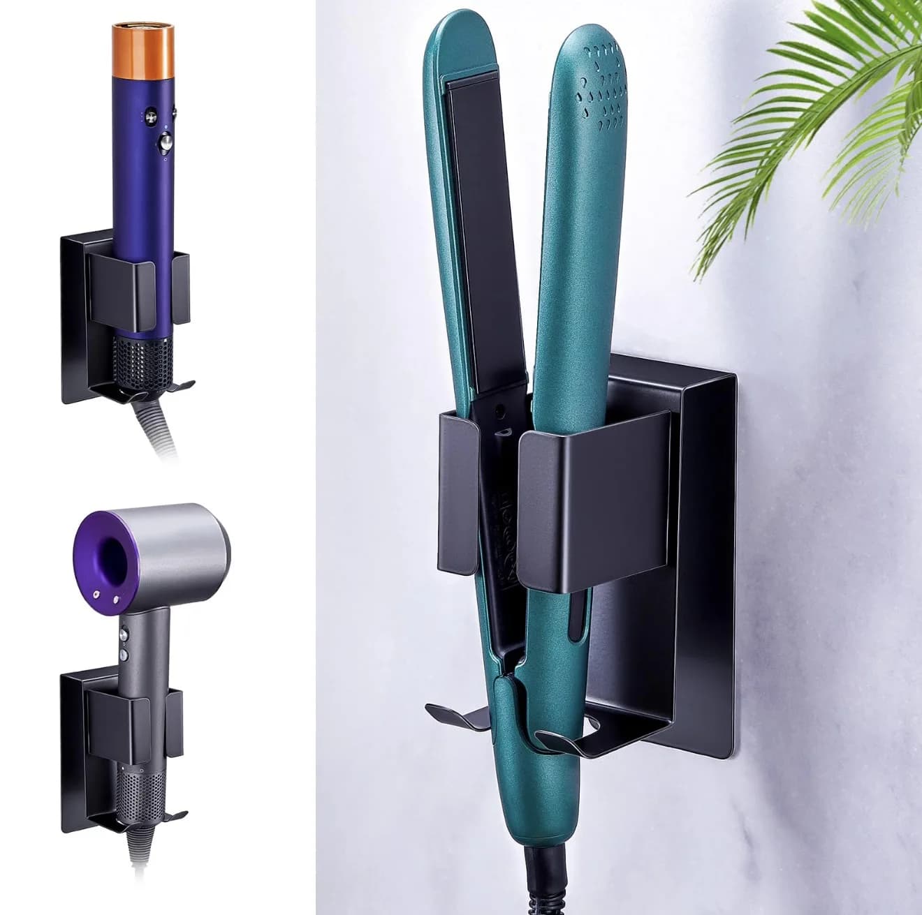 Support for Hairdryer Without Nails, Bath Organizer, Wall shelf for Hair Dryer with Wrap