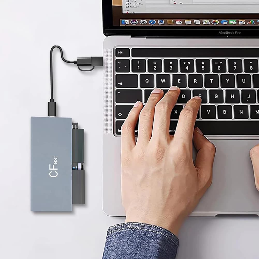 Lettore di schede CFast, legge 6 schede contemporaneamente, adattatore Memory Stick Pro Duo, lettore di schede USB da 5 Gbps per schede CFast/CF/MS/SD/TF/XD