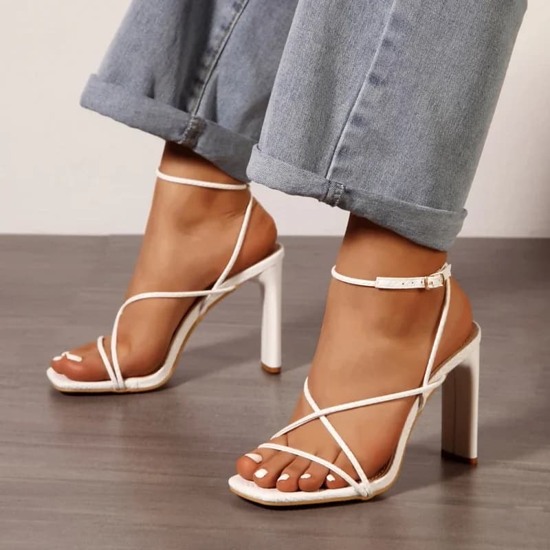 Aneikeh 2026 Nuovo cinturino incrociato cinturino a serpentina sandali da donna a spillo 35-42 scarpe da donna con tacco alto grande Sandalias De Mujer