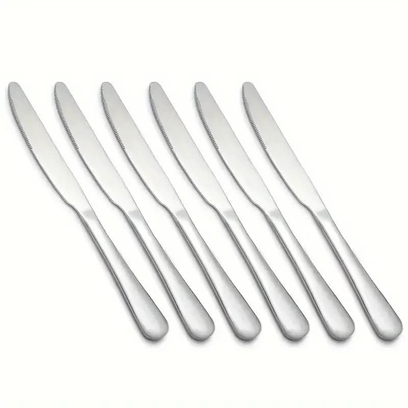 Stainless steel knife 6 pieces, Mirror polished cutlery knife set, dishwasher safe for home, kitchen, dining room