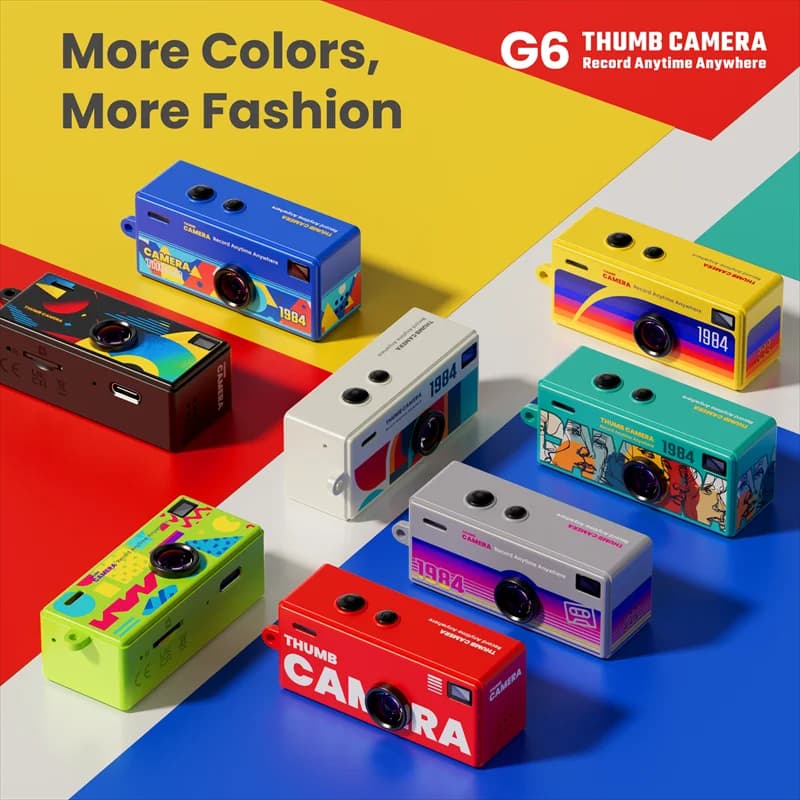 Camera Retro G6 Mini 1080P HD, Pocket Camera with LCD Screen from 0,96''''' 130° Support for wide angle TF cards for recording videos and photos for children