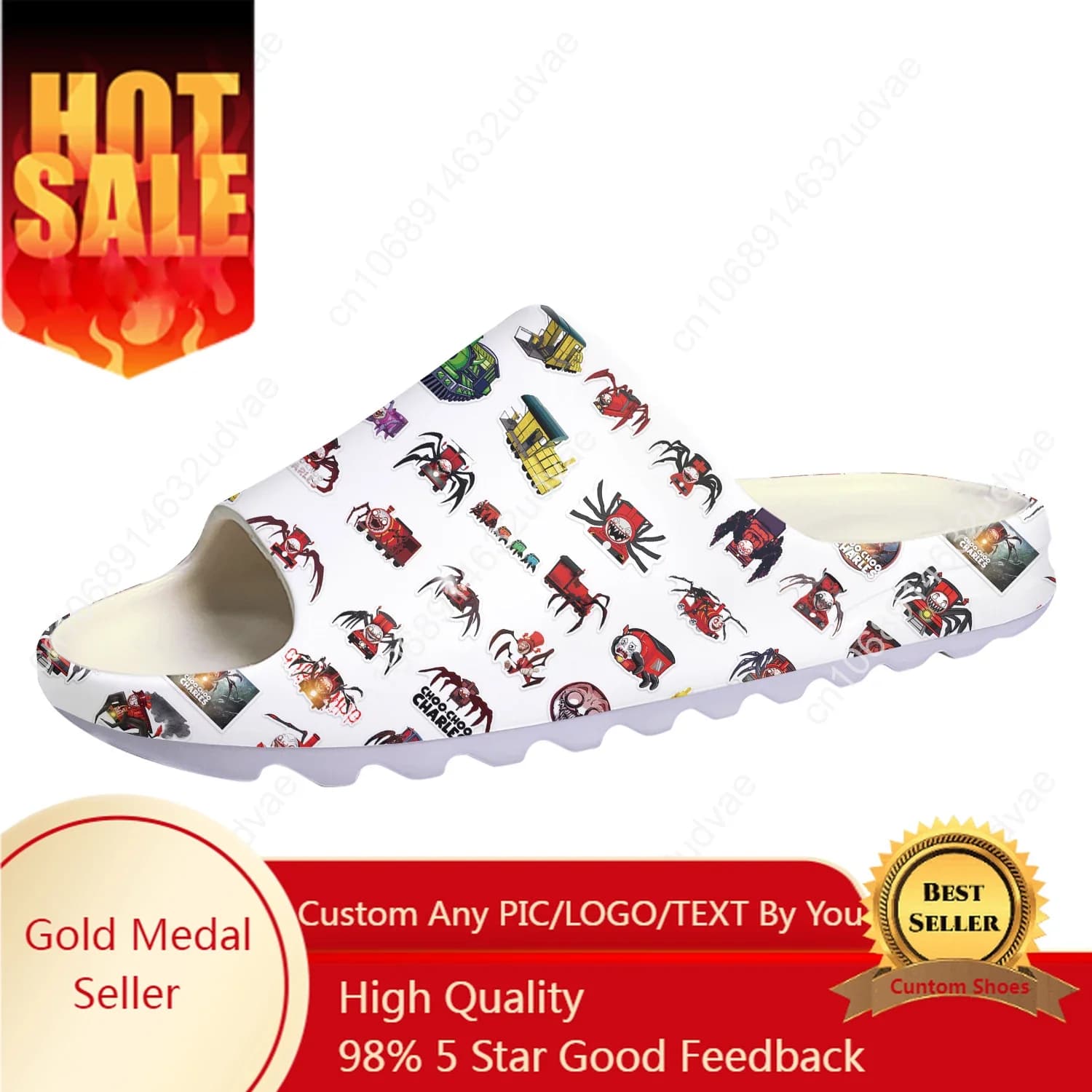 Choo Choo Charles Slippers with Soft Sole Customized Pumps for Home Step On Water Shoes Man Woman Teen Bathroom Step In Slliper