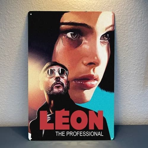 Y1,Leon The Professional Jean Reno Movie Metal Poster Tin Sign 20x30cm -aluminum