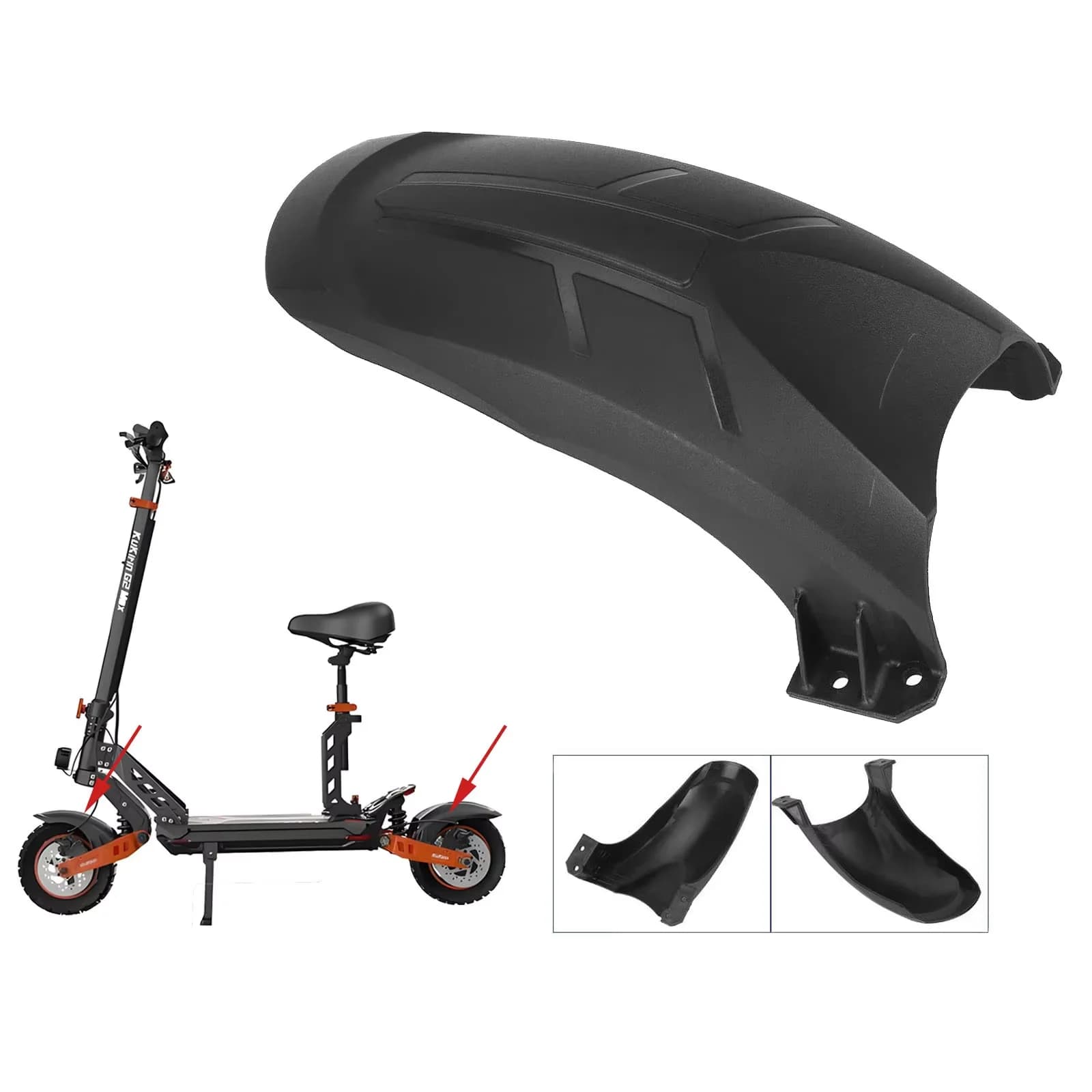 Parafango Anteriore/Posteriore Paraspruzzi Protezione Contro l'Acqua per Scooter Elettrico Kukirin G2 Max Ricambi