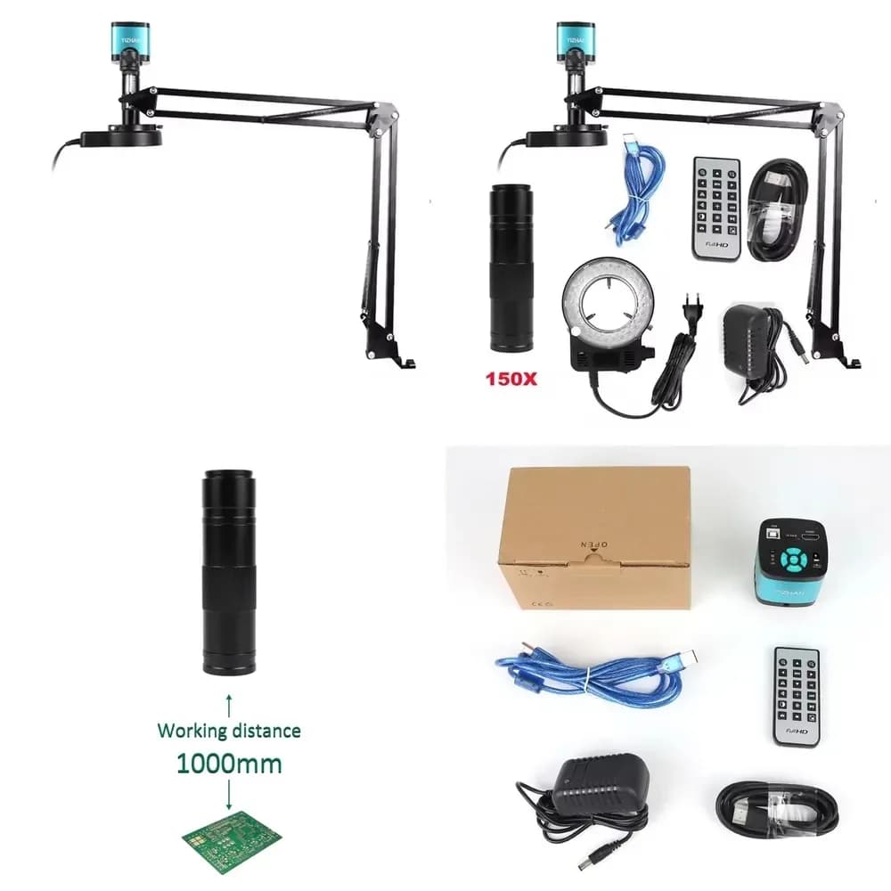 Offerta Speciale: Microscopio Yi Zhan con Registrazione Video 4K 48MP, Supporto con Braccio, Lente 150X e Luce LED