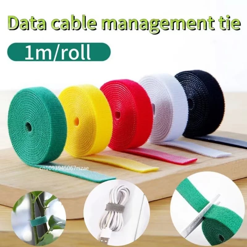 Plant Cable Ties Self Adhesive Nylon Data Cable Tie Plant Hook Loop Ties Support Reusable Garden Office Garden Accessories