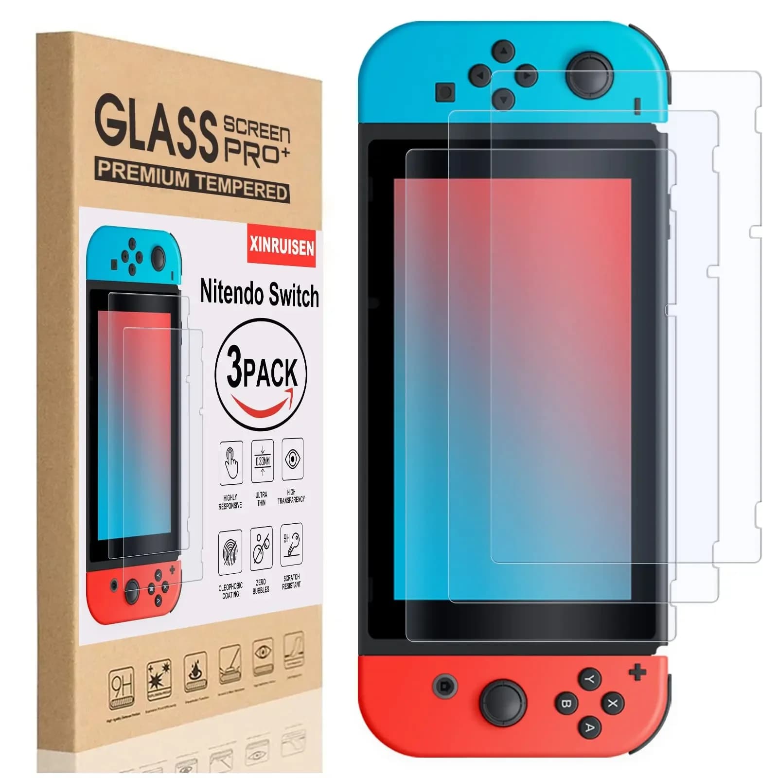 Pellicola salvaschermo in vetro temperato compatibile con Nintendo Switc/Switch Lite/Switch OLED Pellicola protettiva rigida per console di gioco Switch