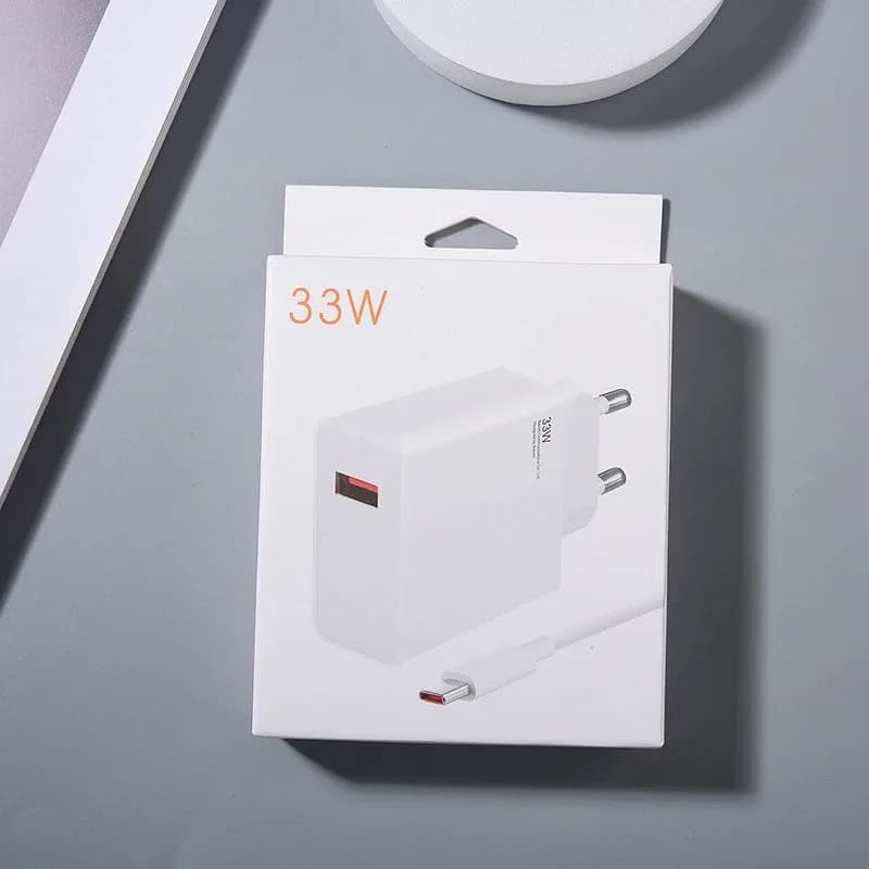 Caricatore Xiaomi MDY-11-EZ 33W EU con Adattatore Turbo Charge e Cavo Type-C 6A per Redmi K40 K50 Note 12 11 10 Pro Mi 11 10 CC9 Pro 9T