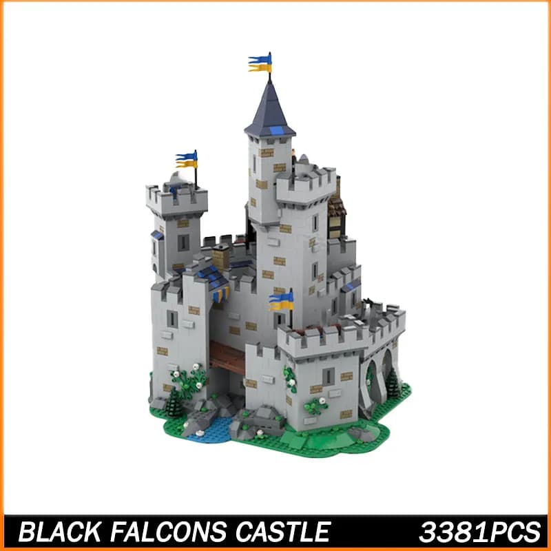 MOC Building Block MOC Street View Black Falcons Castle Modello Giocattoli di mattoni Particelle Educazione creativa Giocattoli Regalo di Natale 3381PCS