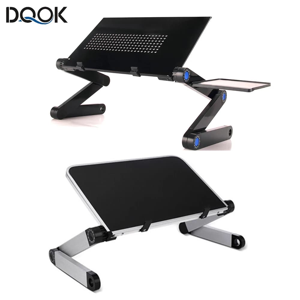 Supporto da scrivania per laptop regolabile Lapdesk ergonomico in alluminio portatile per TV letto divano PC tavolo per notebook supporto da scrivania con tappetino per mouse