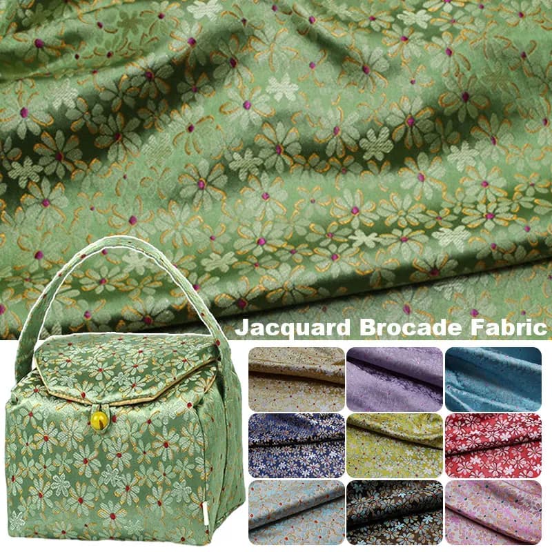 1/2/3/5M Jacquard Brocade Silky Fabric Faux Silk Trim Satin Fabric For Diy Chinese Style Cheongsam Damask Costume Hanfu Sachet