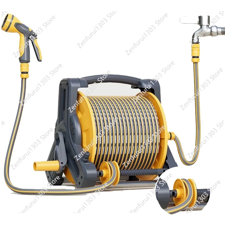 Avvolgitubo da Giardino Portatile Resistente ad Alta Pressione, Telescopico, da Parete, per Uso Domestico e Giardino