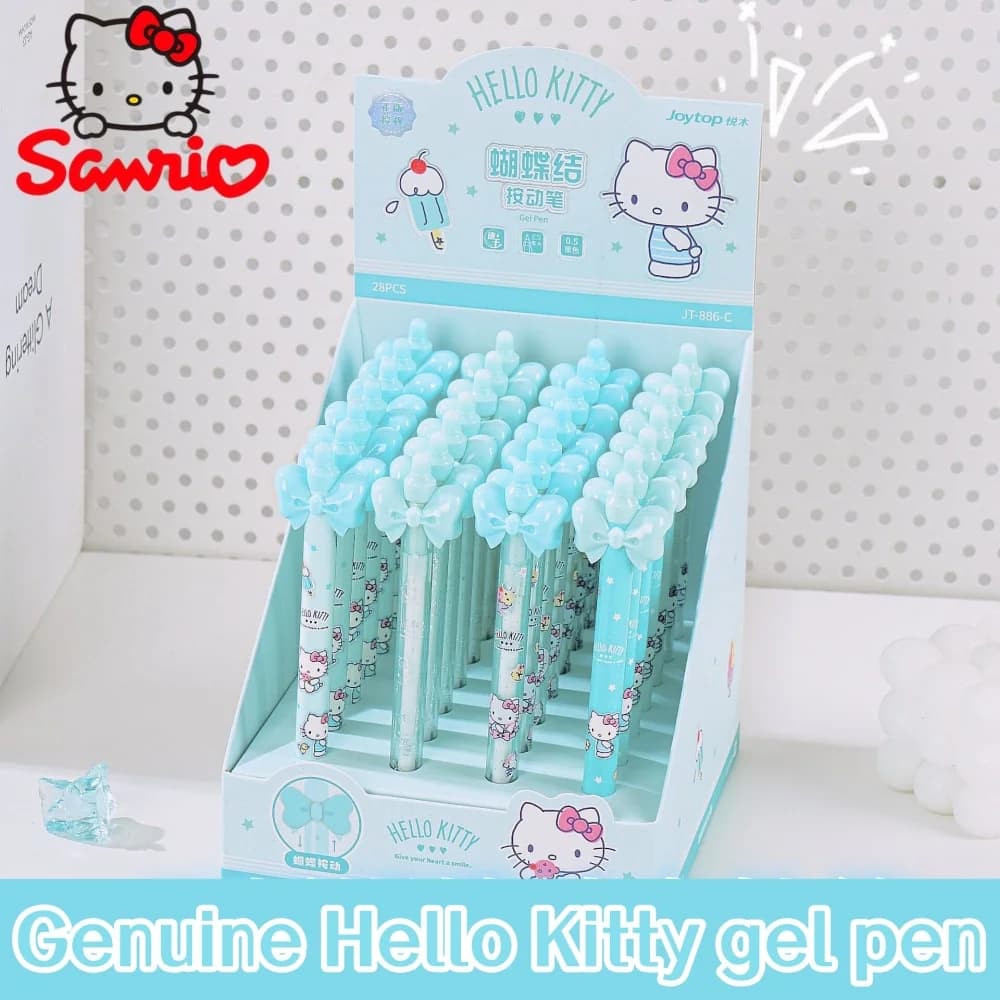 Penna Gel a Pressione Originale Sanrio Hello Kitty, Simpatica Cartone Animato, Punta 0.5mm, Inchiostro Nero, Penne a Sfera per Studenti, Cancelleria, Regalo per Ragazze