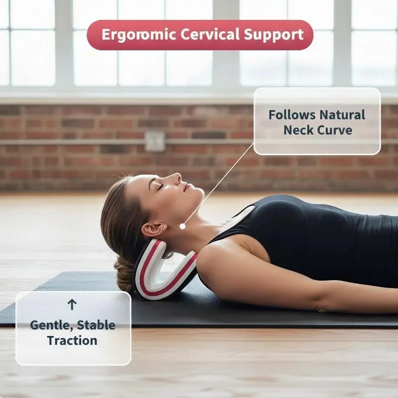Cervical Massage Pillow Orthopedic Neck Stretcher Traction Device Portable for Home Travel Pain Relief