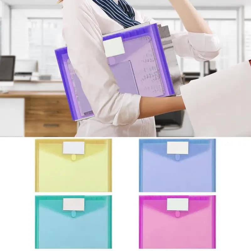 Borse per File con bottoni organizzatori per documenti con bottone a pressione cartelle per forniture per ufficio in formato A4 con documento impermeabile con Design a scatto