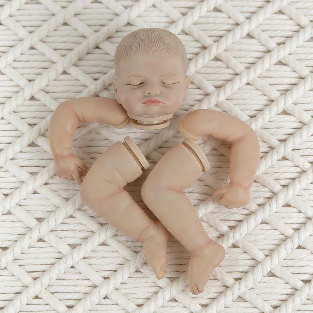 19 Inch Painted Vinyl Unassembled Reborn Dolls Kit 3D Skin With Visible Blood Vessels，Cloth Body Doll Accessories