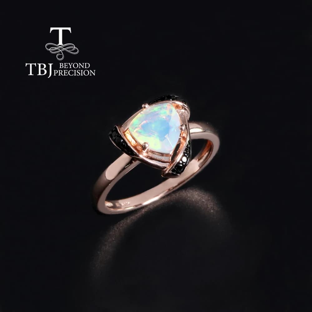 Sterling 925 Sterling Silver Ring with Natural Opal Precious and Rare, October Lucky Stone, Birthday Gift for Women and Girls, 2026