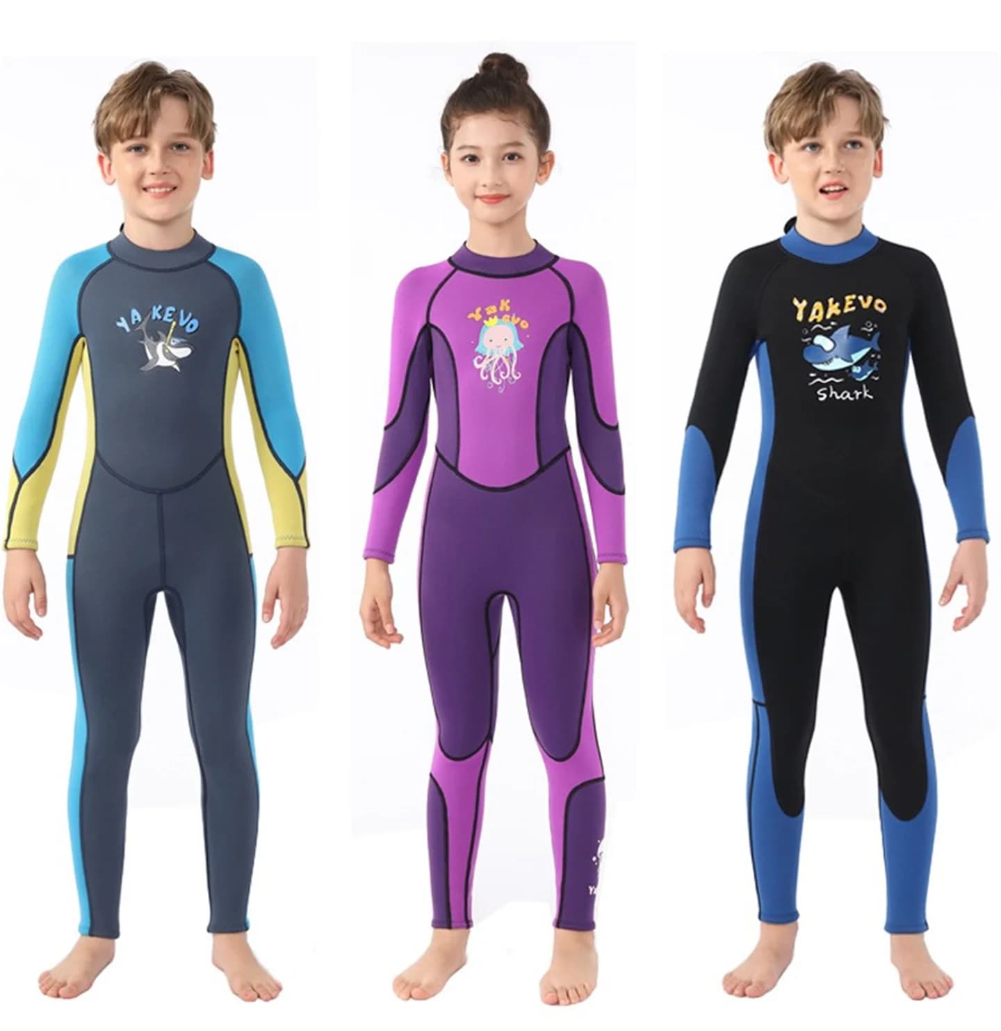 Children's Mute 2.5mm Neoprene boys and girls full jumpsuit from sub to long sleeves surf Snorkeling winter thermal bathing suit