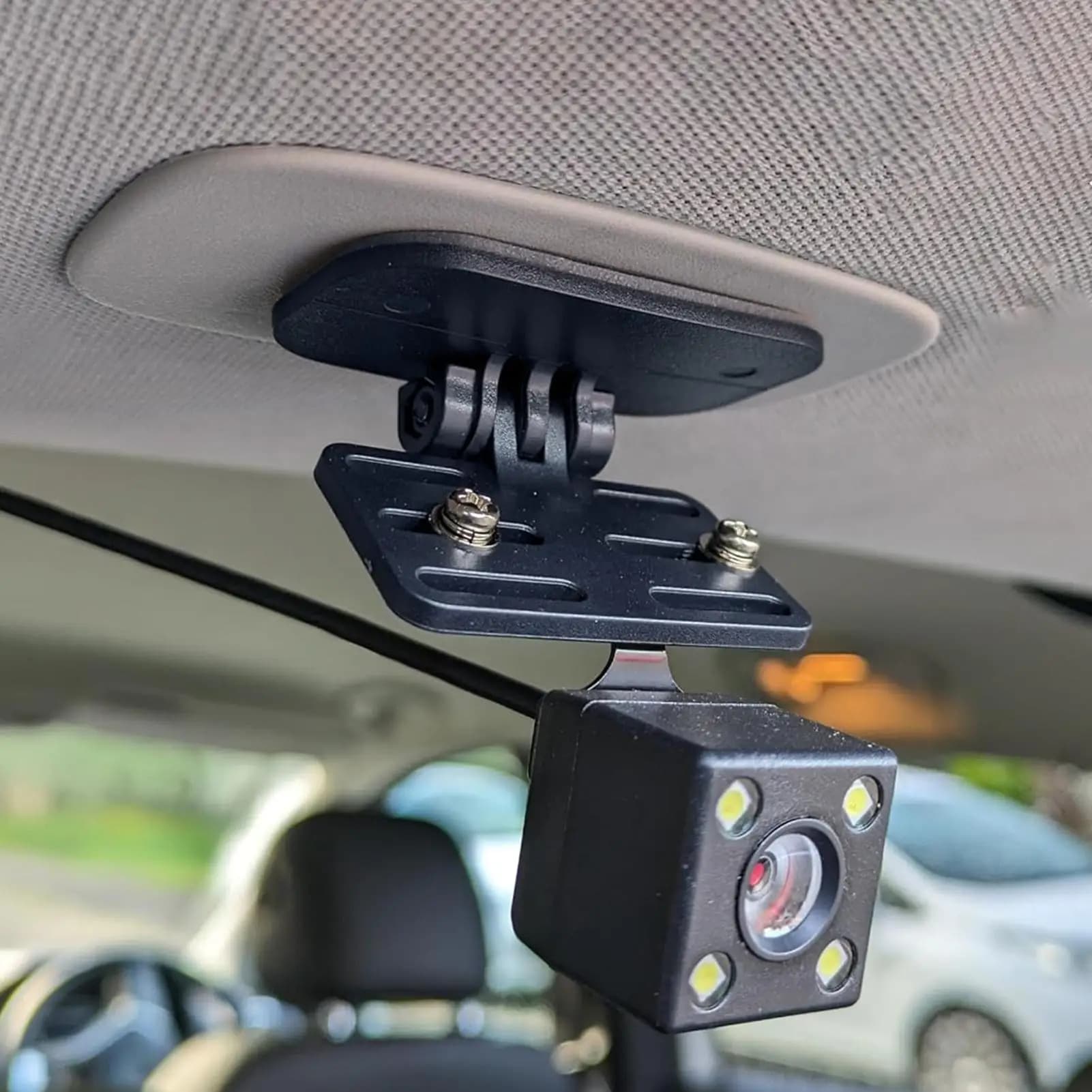 Adjustable support for Camera Rear by Car, Mounting on Windscreen/Cruscot with 180 Degree rotation for commuting, Travel, SUV
