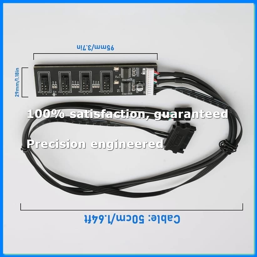 9Pin USB Header Splitter with SATA Power Cable, Internal USB Hub Extension USB 2.0 Splitter Connector for Motherboard-ABAM