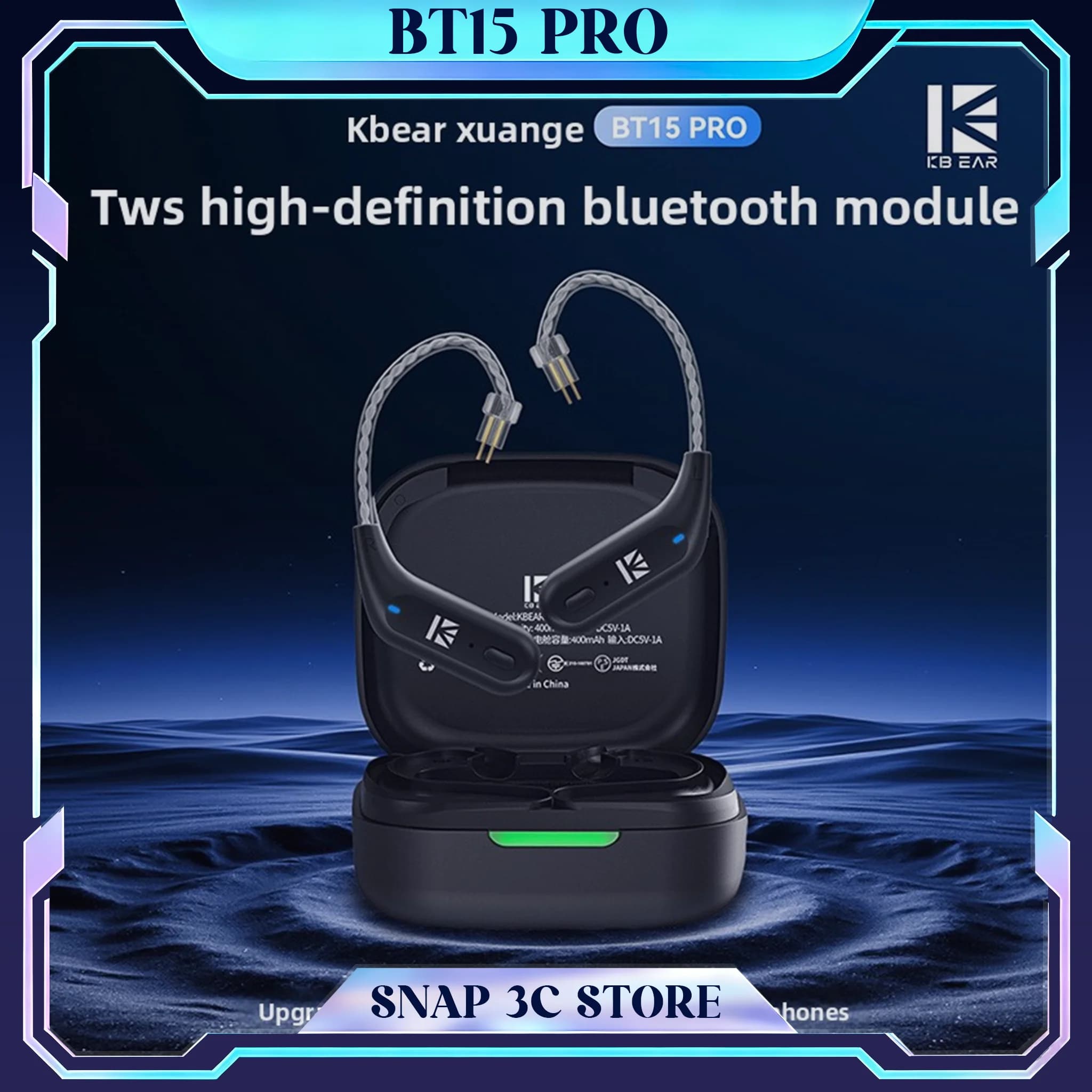 Cuffie Bluetooth 5.4 Wireless BT15 PRO ANC con Cancellazione Attiva del Rumore, Auricolari con Gancio per Orecchio, Stereo HD HiFi, Cuffie da Gaming e Sport con Microfono