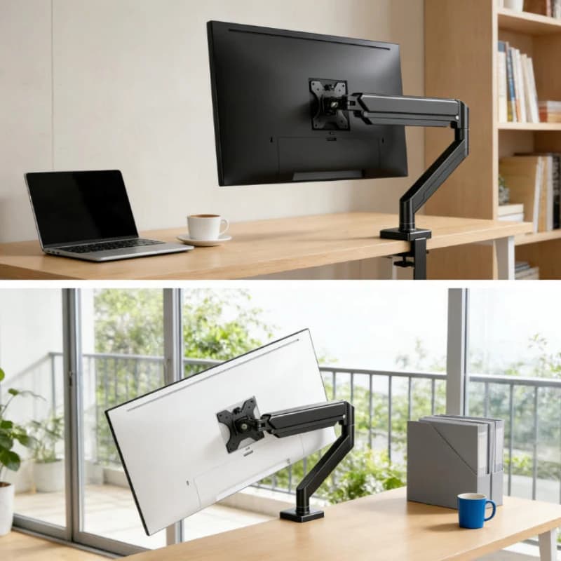 Supporto universale da scrivania per monitor singolo, staffa regolabile fino a 32 pollici, supporto per schermo del computer fino a 19,8 libbre per casa e ufficio
