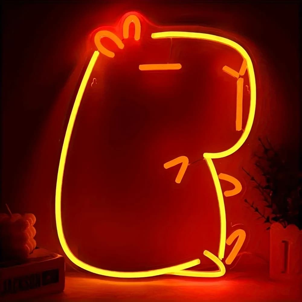 Neon Sign for Home Decor for Room LED Wall Decoration Kapibara Wall-mounted Decorative Light Multi-purpose Lighting Accessories