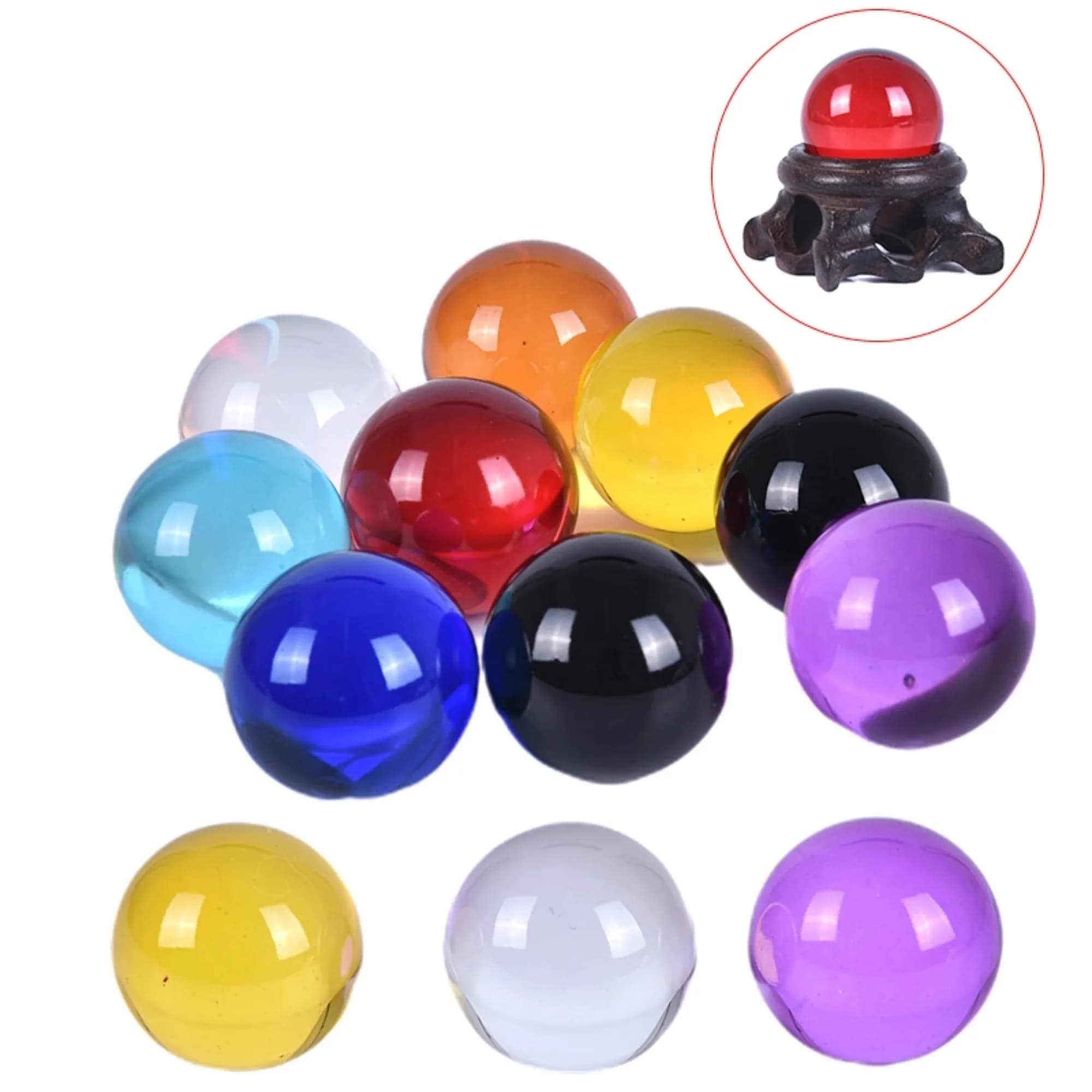 8 colori 30mm K9 sfera di cristallo vetro al quarzo sfera trasparente sfere sfera di vetro fotografia palline cristallo artigianale arredamento Feng Shui