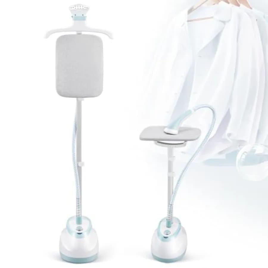 Vaporizzatore per indumenti 2 in 1 per vestiti con ferro da appendere piatto Opzioni: potente dispositivo antirughe per uso domestico 1 ora Contin